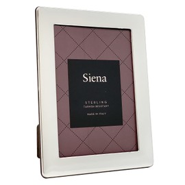 Siena 4x6 Sterling Silver Plain Picture Frame, Boutique Quality Photo Frame, Collection