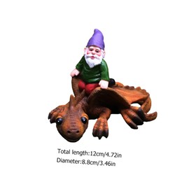 SUPVOX 1Piece Gnome Dinosaur Statue Unique Micro Landscape Garden Ornament for Outdoor Decor Durable Resin Gnome Figurine for Patio and Balcony Decoration