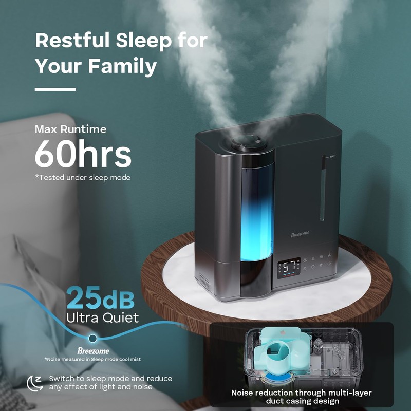 BREEZOME 8L Humidifiers for Bedroom, Warm & Cool Mist for