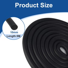 SDLDEER Backer Rod for Gaps and Joints 10mm x 5m, Black Foam Rubber Caulk Saver Door Seal