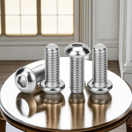 Metuja M8-1.25x25mm Button Head Socket Cap Bolts Screws（50pcs）, Stainless Steel, Full Thread, Silver, Allen Hex Drive