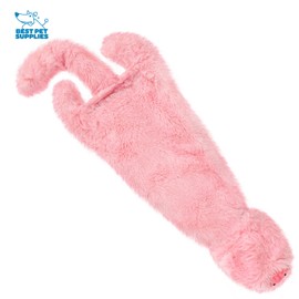 Best Pet Supplies 2-in-1 Stuffless Squeaky Dog Toys with Soft, Durable Fabric for Small, Medium, and Large Pets, No Stuffing for Indoor Play, Holds a Plastic Bottle - Pig, Medium