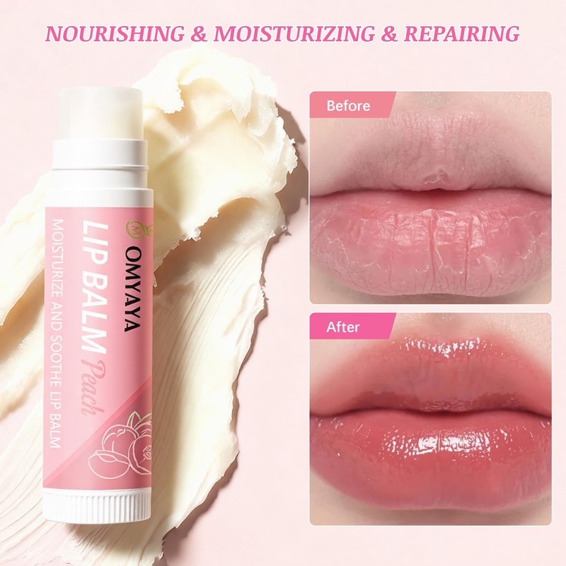 Lip Balm Set,12 x 5g Moisturising Lip Balms with Natural