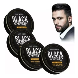 4piezas Jabón De Pelo Negro, Reparación, Limpieza, Nutrición