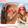 Pack of 3 Heart Sunglasses, Red Heart Sunglasses, Carnival, Hippie