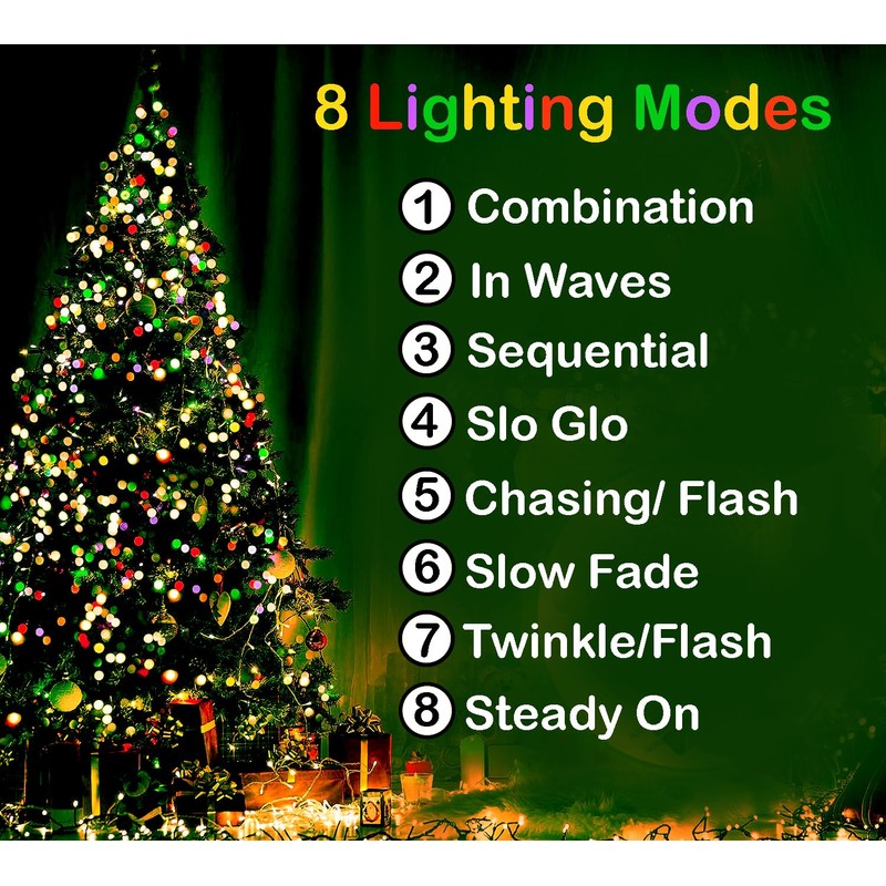 Power Cord 6Ft with 8 Lights Modes Foot Switch for