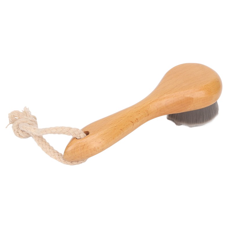 Manual Facial Cleansing Brush Men Women Beech Handle Soft Fiber