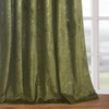 Roslynwood Luxury Gold Foil Print Moss Green Velvet Curtains 96