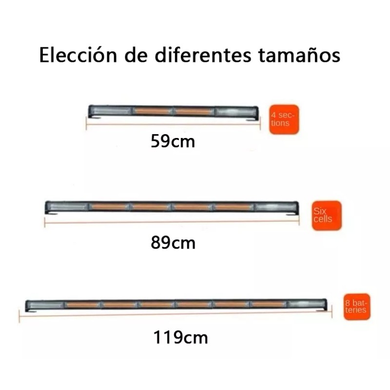 PUNKZZ Barra Torreta Estrobo Codigo Leds Cob Policia 24 PuLG