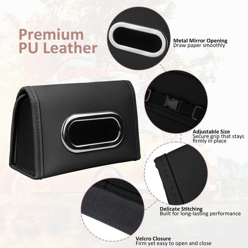 Premium Leather PU Tissue Holder for Car – Stylish and
