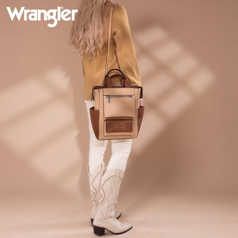 Wrangler Convertible Backpack with Adjustable Strap for Women:_A-dark Pink,D-Dark Pink