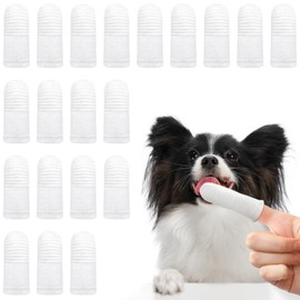 Hnnyyie 20Pcs Dog Toothbrush, Soft Fabric Dog Finger Toothbrush for Dog Teeth Cleaning & Dental Care, Washable Pet Toothbrush for Dog and Cats