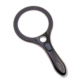 Carson Lumé 2.5X Aspherical Handheld Magnifier with 7X Spot Lens, COB LED and 2 Brightness Levels (AS-90)