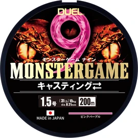 DUEL 9-strand braided PE line Monster Game 9 Casting ⇔ 200m No. 1.5