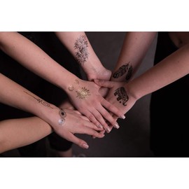 14 Sheets Temporary Gold and Silver Tattoo Bracelet Tattoo Metallic Tattoos Feather Tattoo Palm Tree Tattoo
