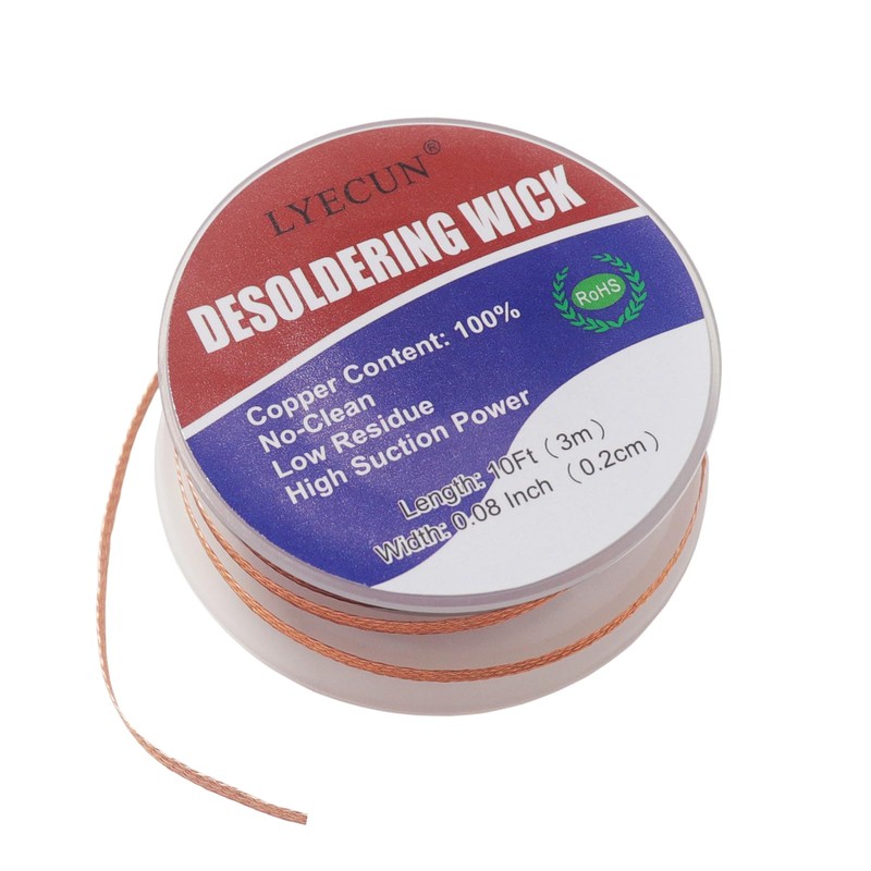 Solder Wick Braid, 20Ft Length Desoldering Wicks and PCB Cleaning