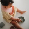 mushie Silicone Baby Bib | Adjustable Fit Waterproof Bibs (Powder