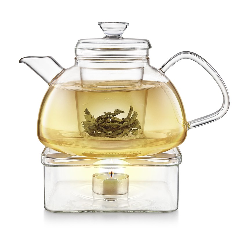 Teabloom Innovative Filtered Borosilicate Glass Teapot With Microdot Loose Tea