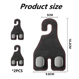 2 Pieces Headrest Holder Car Headrest Hook Universal Car Seat Backrest Hook Car Back Seat Headrest Holder for Hangers Handbag Holder Bag Hook (Black)