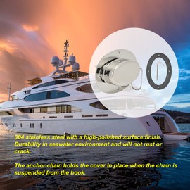 Locadence Chain Deck Pipe, Stainless Steel Oval Deck Pipe Marine Yacht Accessories Foredeck Oval Deck Pipe with Rubber Gasket Hook for Anchor Chain Holds