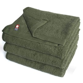 Imabari Towels, Face Towels, Set of 3, Lightweight, Thin, Room Drying, Absorbent, Quick Drying (Sage)