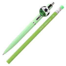Stands Out, Supplying Outstanding Gifts Footy Mad Football Pen and Pencil Set Kids Charm Topper School Stationary Kits Gift
