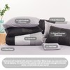 RYNGHIPY 8Pcs Revsible Grey Black Striped Down Alternative Comforter Bedding