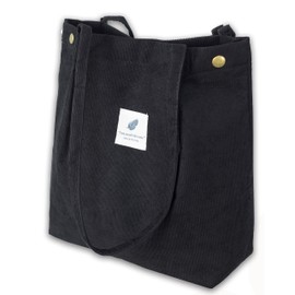 VOKUVIKU Women’s Large, Ultralight Corduroy Shoulder Bag., black,