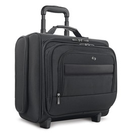 Solo New York Rolling Overnighter Catalog Case with Wheels - Roller Laptop Bag, Wheeled Briefcase for Women & Men, Carry On Size for Travel, Fits 15.6" Computer - Columbus, Black