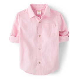 Gymboree,and Toddler Long Sleeve Button Up Shirts,Simple Pink,4T