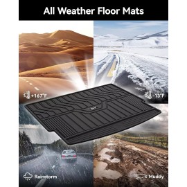3W Trunk Mats for 2021-2025 Nissan Rogue TPE All Weather Cargo Liner Custom Fit