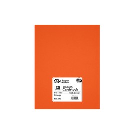 PA Paper Accents Smooth Cardstock 8.5" x 11" Orange, 65lb colored cardstock