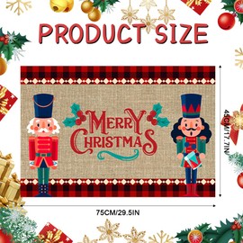 TSLBW Christmas Doormat Nutcracker Christmas Mats Welcome Decorative Doormat Merry Christmas Doormat Washable Non Slip and Washable Rubber Nutcracker Door Mat for Indoor Outdoor,45x75cm (Color B)