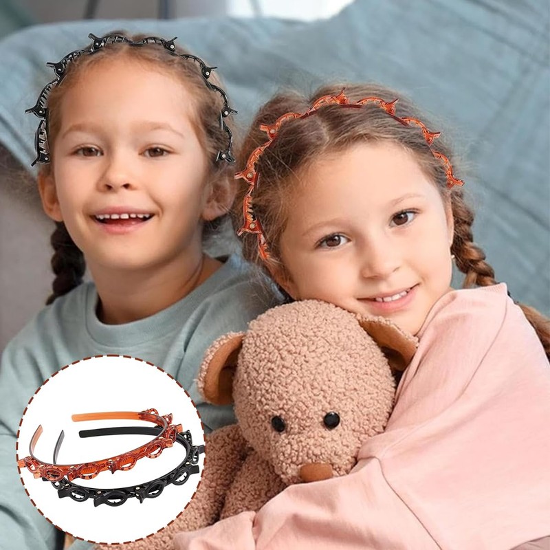 KEQAR 4er Set Haarstyling-Hilfsmittel mit Clips und Haarbändern, Flechtfrisuren, Haarspangen,