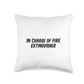 In Charge Of Fire Extinguisher Throw Pillow