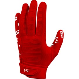 Nxtrnd G2 Pro Football Gloves, Men's Ultra Sticky Elite Receiver Gloves (Red, Medium)
