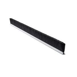 Tanis Brush MB101036 Metal Back Strip Brush with Light Duty 7/16" Galvanized Steel Backing, Black Nylon Bristles, 3' Overall Length, 8" Trim Length, 0.045" Bristle Diameter