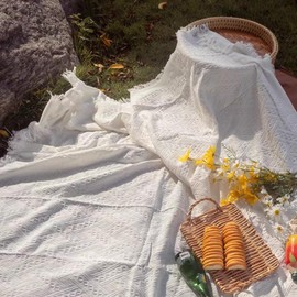 Haojiaho Leisure Sheet, Picnic Sheet, 70.9 x 70.9 inches (180 x 180 cm), For 3-5 People, Scandinavian INS Photo, Picnic Mat, Lace Cloth Design, Excursions, Sports Festivals, Cherry Blossom Viewing,