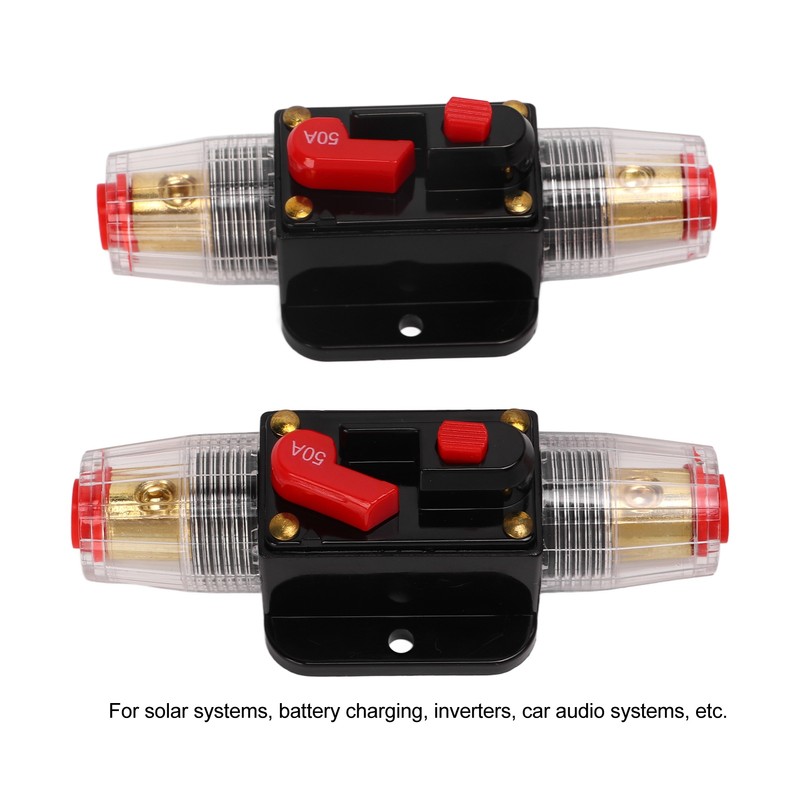 12‑24V Inline Circuit Breaker with Manual Reset Fuse Holder Battery