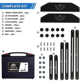 Stair Tread Template Tool,Stair Tread jig,Stair Gauge,from The JSZYO Renovation System，Stair Gauge Set，framing Square，Stair gauges for framing Square (Black)