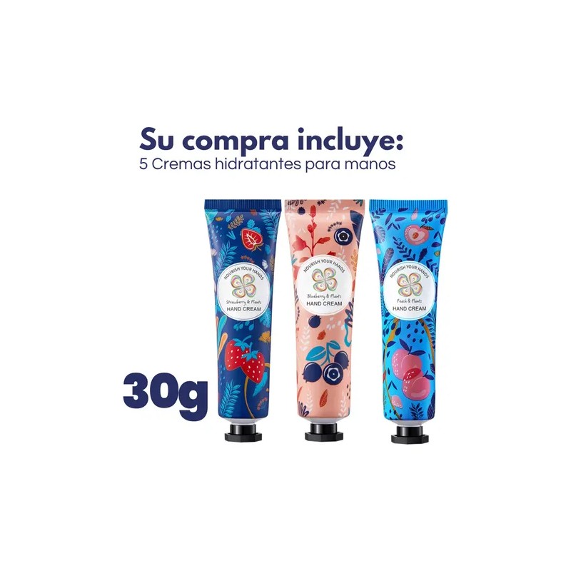 Crema Hidratante Manos Reparadora Extractos Naturales 5pzs