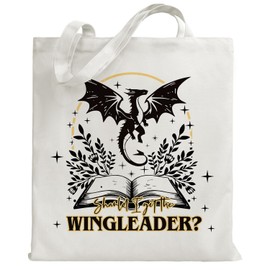 4th Wing Dragon Book Canvas Tote Bag Gifts for Book Lovers Woman, Reading Accessories, Librarian, Bookish, Readers, Library Presen