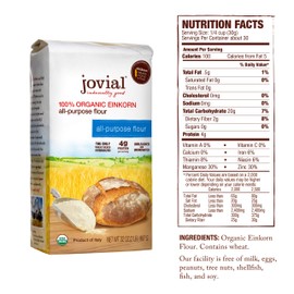 Jovial 100% Organic Einkorn All-Purpose Flour, 2 lb. Bag, 3 Count
