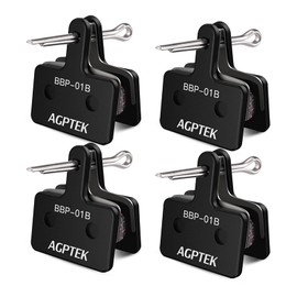 Bike Brake Pads, AGPTEK 4 Pairs Disc Brake Pads for Bicycle, Compatible with Shimano B01S M515 M525 C501 C601 M415 M416 M485(Black)