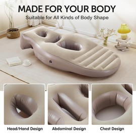Tristcily Inflatable Pregnancy Pillow, Full Body Maternity Airbed with Hole for Tummy/Head, The Best Pregnancy Pool Float for Sleeping Prone, Relieves Back Pain-Pregnancy Resting Must Haves