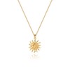 GZJOGO Sun Pendant Necklace for Women, 14K Gold Plated Dainty