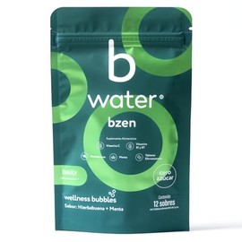 B Water - Bzen Daily Tabletas Efervescentes Rehidratantes | Tabletas Para Rehidratar con Sabor Menta Hierbabuena | Vitaminas C, B1 y B7 | Calma y Equilibrio | 12 Sobres