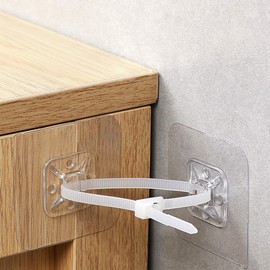 Furniture Anchors 24pack(12 Pairs) No Drill Furniture Straps for Baby Proofing Self-Adhesive Securing 180lbs Prevent Falling Anti Tip Earthquake Straps for Toddlers Kids Children Pets Safety (Square)