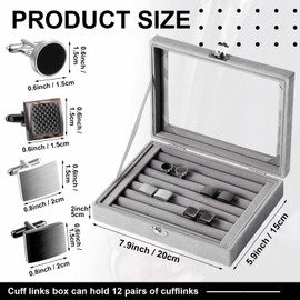 Quelay 4 Pcs Cuff Links Set for Mens with Box Clips Pins Suit Accessories for Men Wedding Business Shirts Tuxedo Wedding Gift (Classic Style)