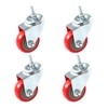 4 Pack Caster Wheels Swivel Plate Stem Casters On Red